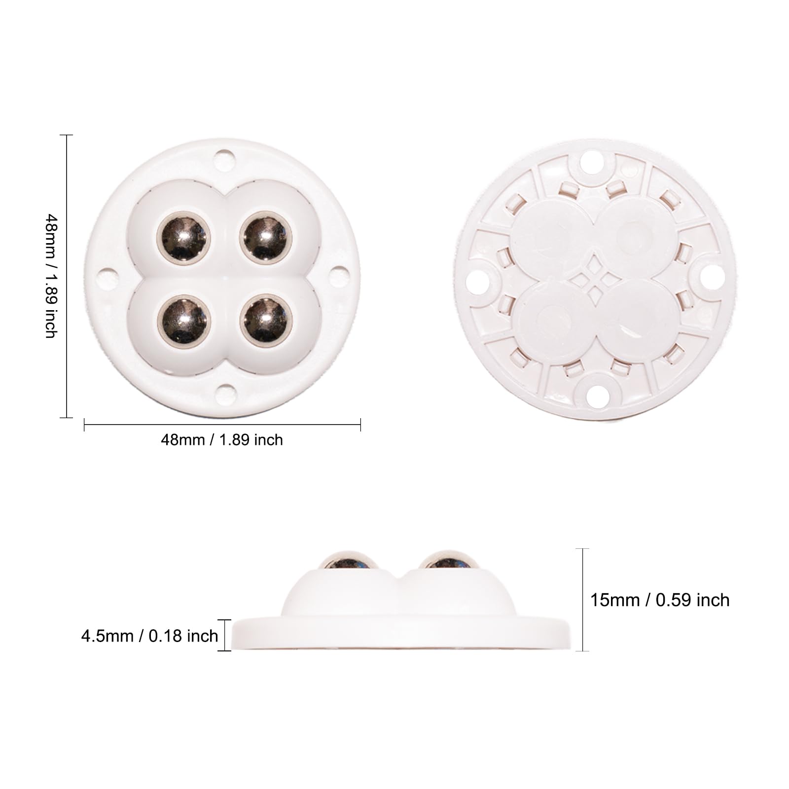 Self-Adhesive Wheels - 4pcs Mini Swivel Casters with Sticky Rollers for Sliding Small Kitchen Appliances, Furniture, Bins & Storage Boxes | Easy Mobility for Microwaves, Refrigerators & Heavy Furniture