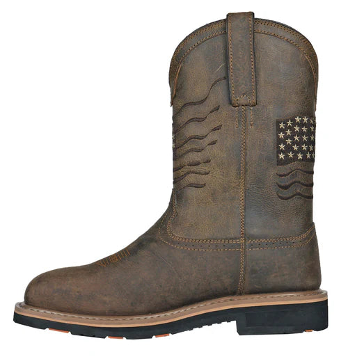 Rushmore Brown Soft Toe Work Boots - Comfortable & Durable Safety Shoes for Men | Perfect for Construction, Landscaping & Outdoor Work