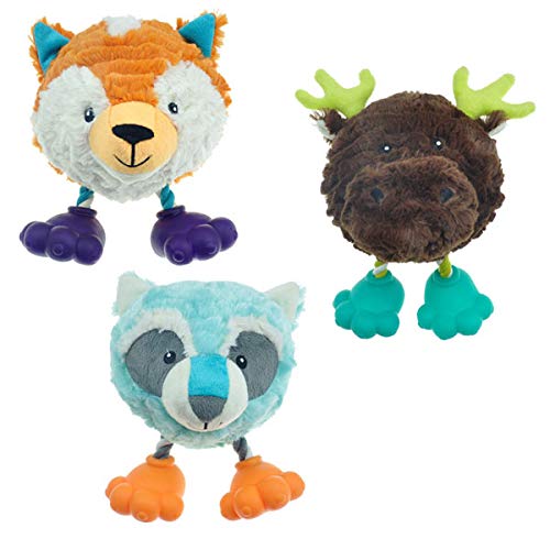 Funny Plush Dog Toys with Feet - MPP Footies Character Ball Set (5.5 Inch, 3-Piece Collection) for Playtime, Training & Cuddling