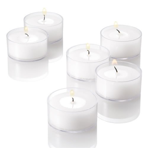Richland® White Clear Cup Tealight Candles - 500 Count Bulk Pack for Weddings, Parties, and Home Decor
