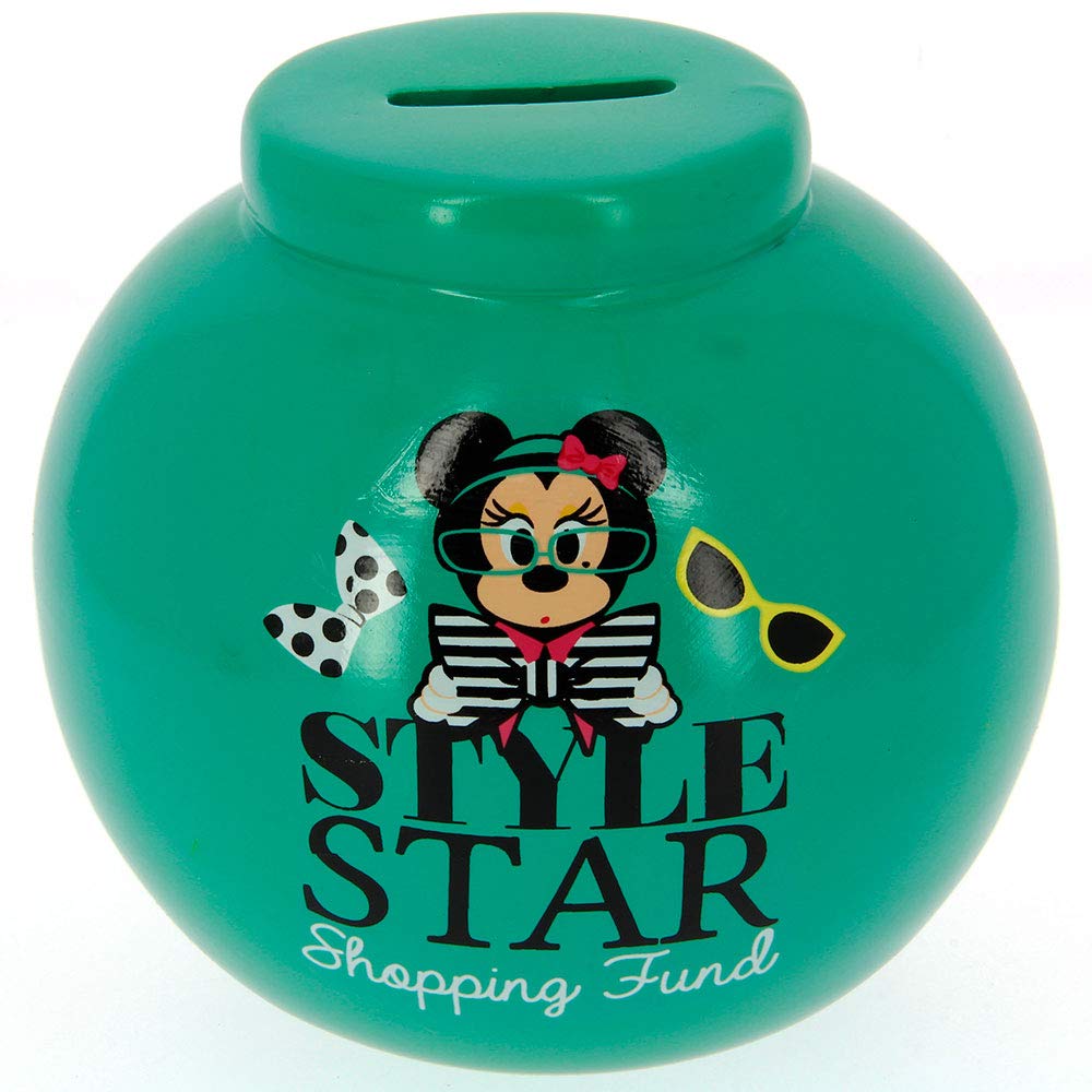 Minnie Mouse Fashion Star Money Bank - Cute Piggy Bank for Kids, Girls Room Decor, Birthday Gift & Savings Jar for Coins