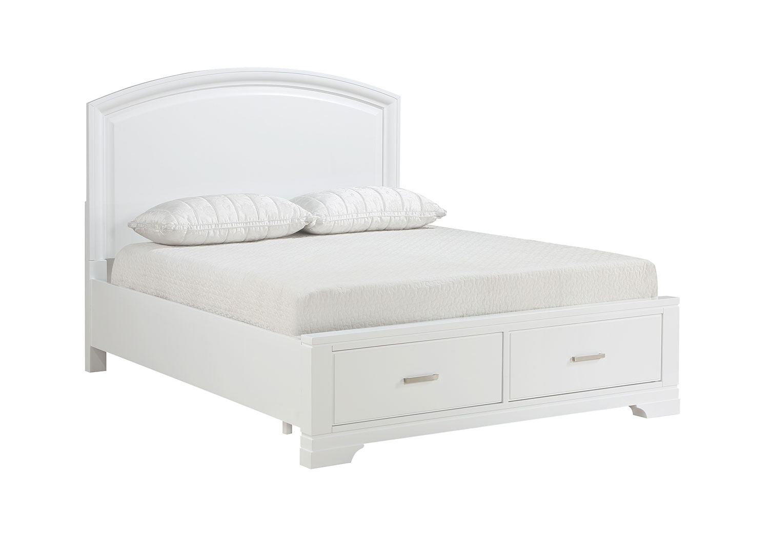 Arista 6-Piece Full Storage Bedroom Set - White Queen Size Bed Frame with Dresser & Nightstands | Perfect for Small Spaces & Modern Bedroom Decor