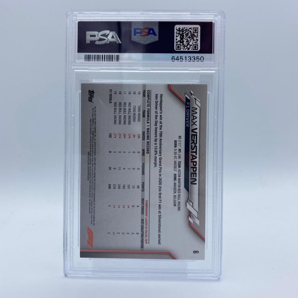 PSA 10 Graded Max Verstappen #6 Racing Card - Perfect for Collectors, Sports Memorabilia & F1 Fans - Display in Home, Office or Man Cave