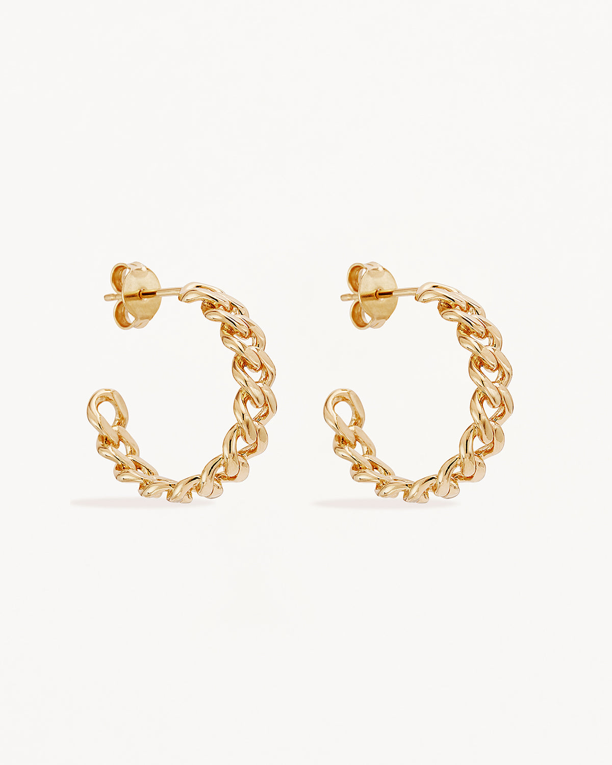 18K Gold Vermeil Radiant Curb Hoop Earrings for Women - Elegant Everyday Jewelry Gift for Her - Perfect for Parties, Weddings & Special Occasions