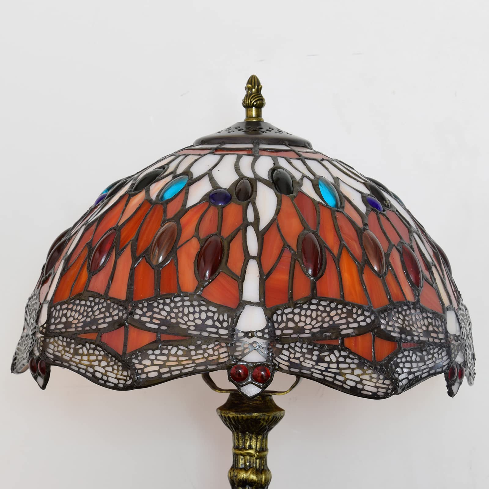 Tiffany Style Dragonfly Stained Glass Table Lamp - 18