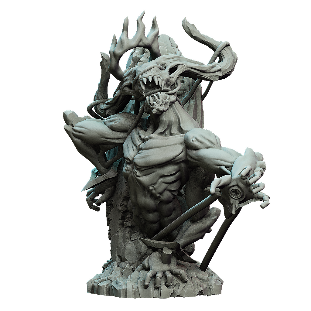 Chained God Statue - Handcrafted Gothic Home Decor for Dark Aesthetic & Altar Display
