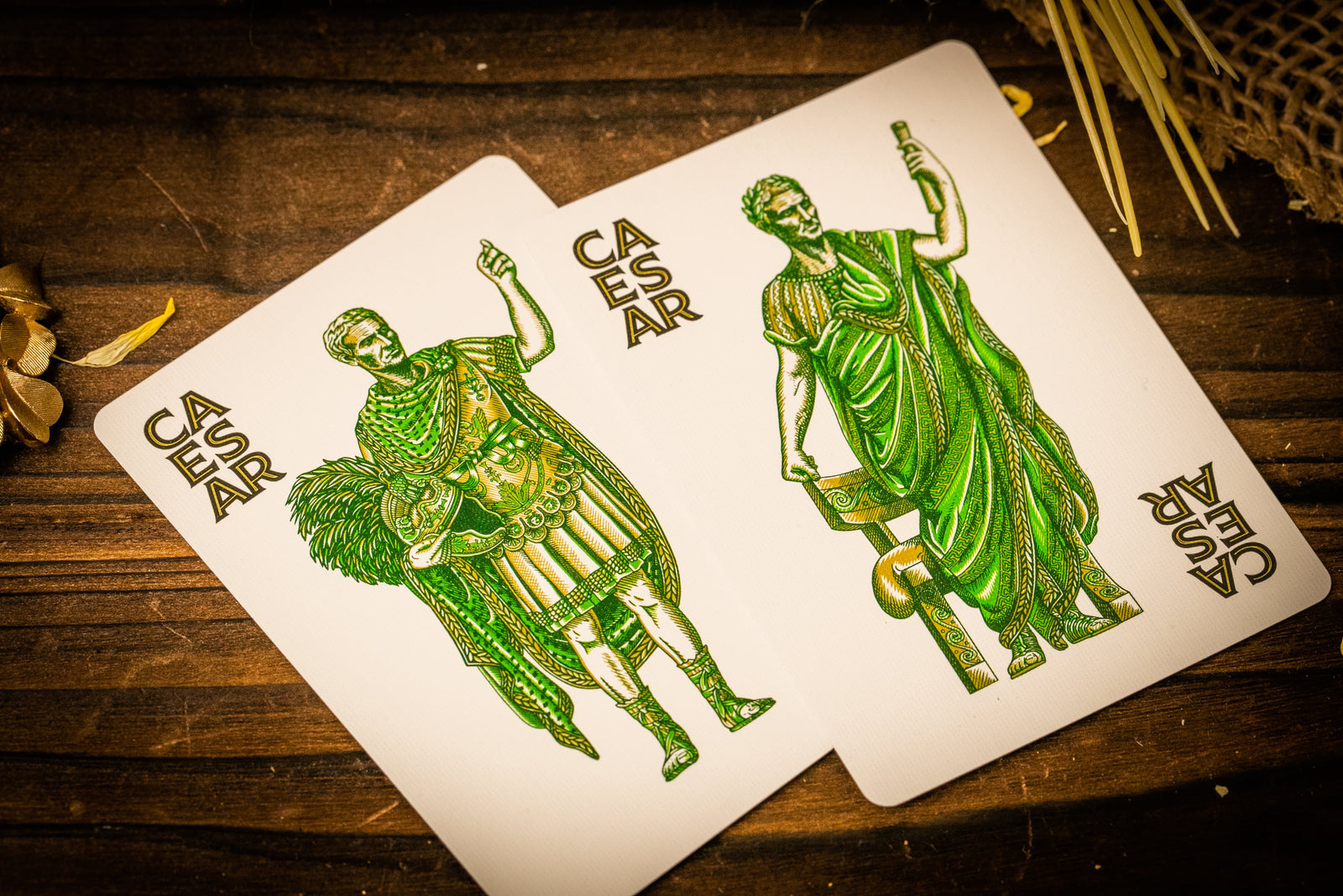 Premium Caesar Playing Cards - Green Edition | Classic Poker & Card Games | Perfect for Casino Nights, Magic Tricks & Family Game Nights