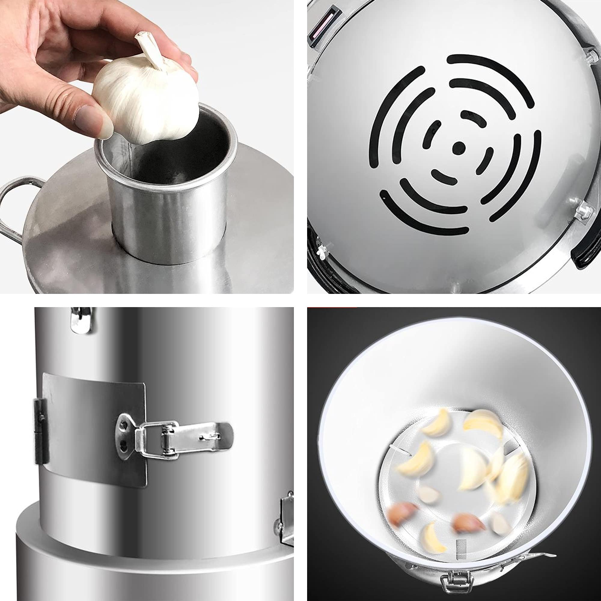 200W Commercial Electric Garlic Peeler Machine - 30KG/H High Capacity, Stainless Steel Garlic Separator for Restaurants & Kitchens - Perfect for Bulk Peeling, Food Prep & Commercial Cooking