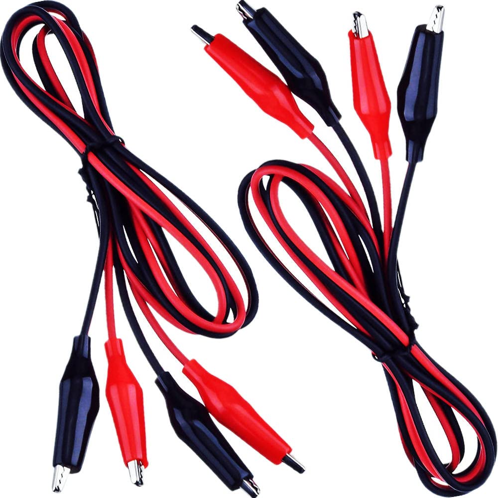 Heavy Duty Alligator Clips Electrical Test Leads Set - Copper Jumper Wires with Protective Covers for Electrical Testing, Circuit Experiments, DIY Projects, and Automotive Repairs