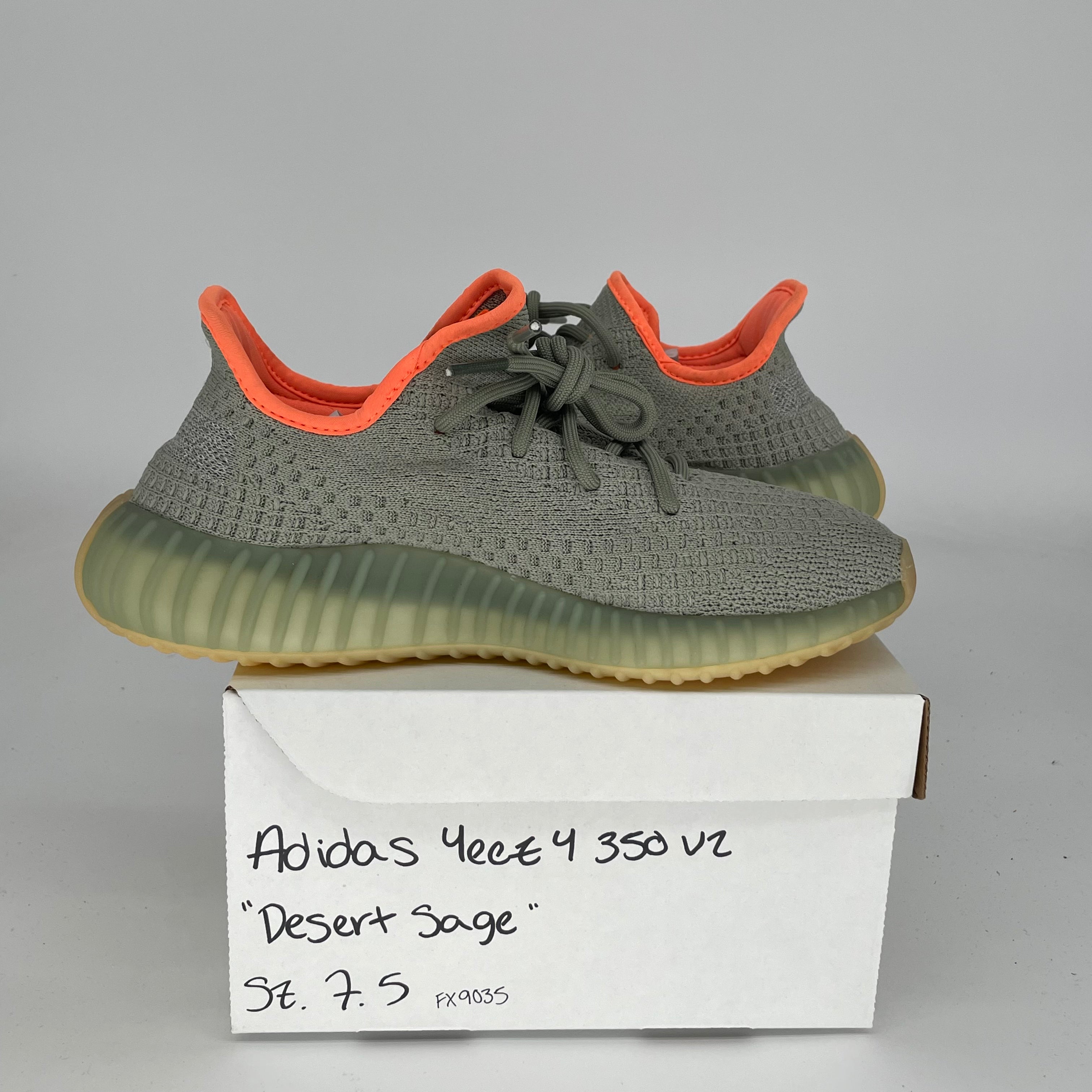 Adidas Yeezy Boost 350 V2 Desert Sage - Men's Running Shoes Size 7.5 (FX9035) | Comfortable Sneakers for Gym, Jogging & Casual Wear