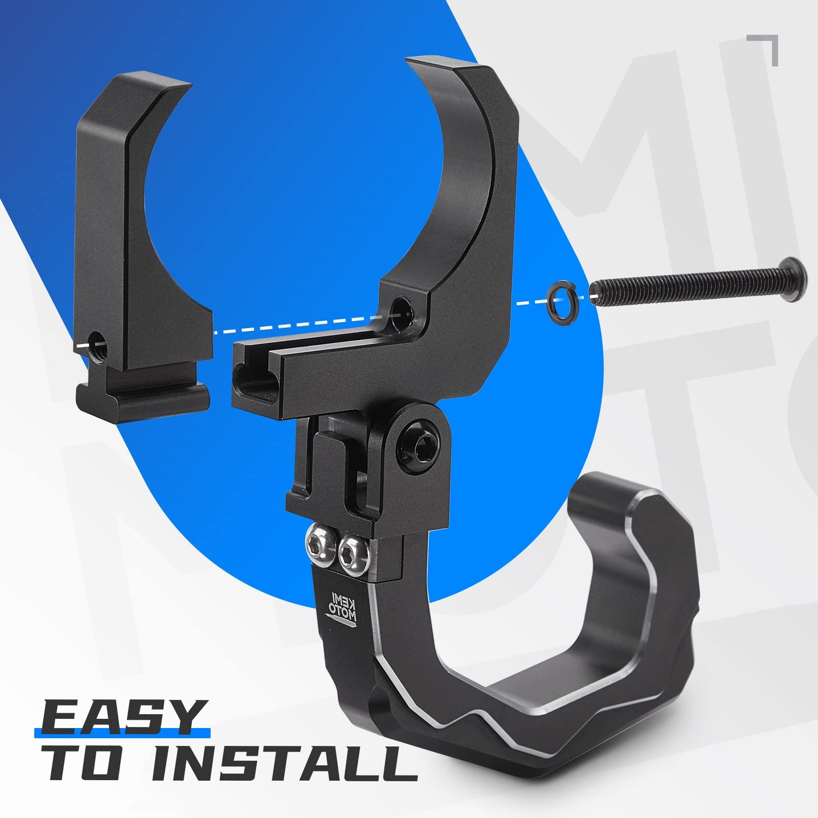 KEMIMOTO Heavy Duty Aluminum Roll Cage Helmet Hook for UTV - Fits 1.6