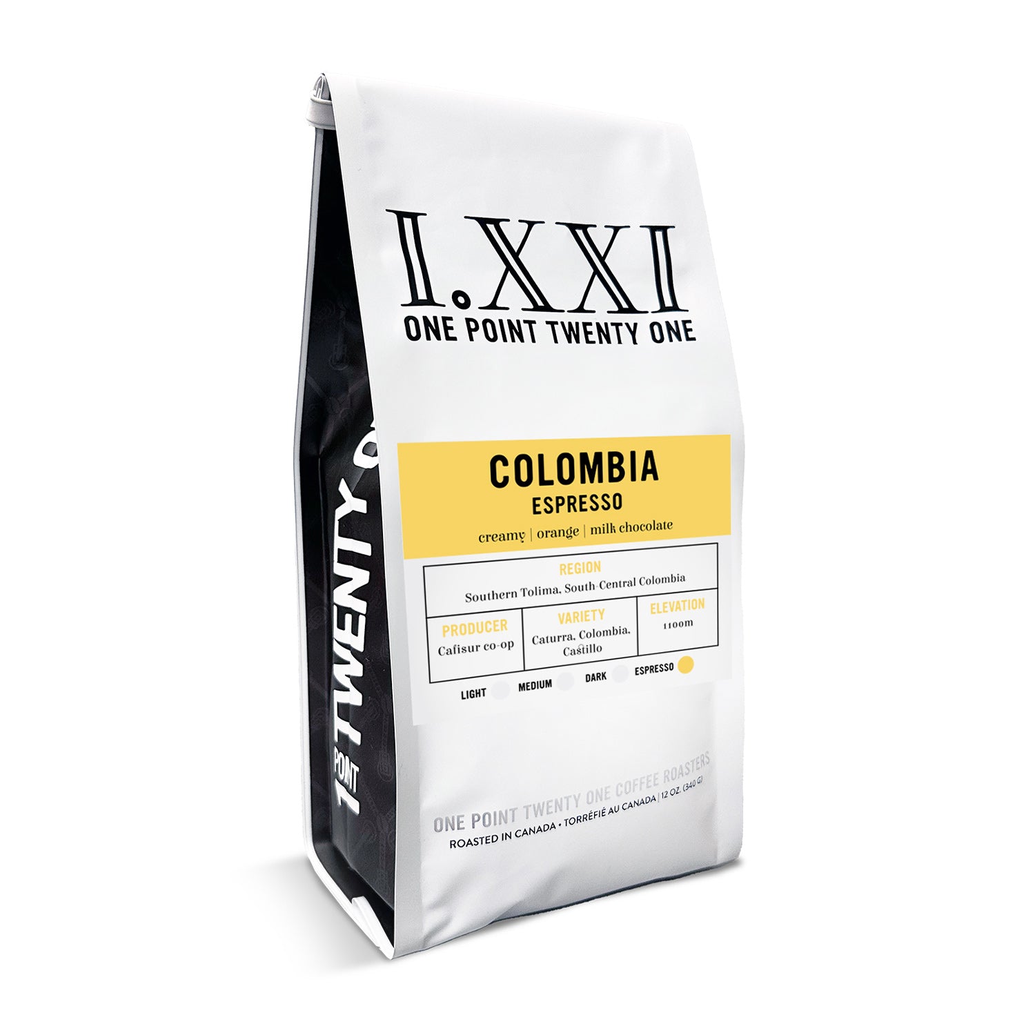 I.XXI Colombia South Tolima Whole Bean Espresso Coffee - 12 oz Bag | Premium Arabica Beans for Espresso Machines & French Press | Perfect for Home Brewing, Cafes & Gifts