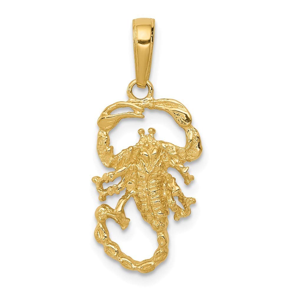 14K Yellow Gold Scorpion Charm Pendant - Roy Rose Jewelry for Women & Men - Perfect for Birthstone Gifts, Zodiac Jewelry & Everyday Wear