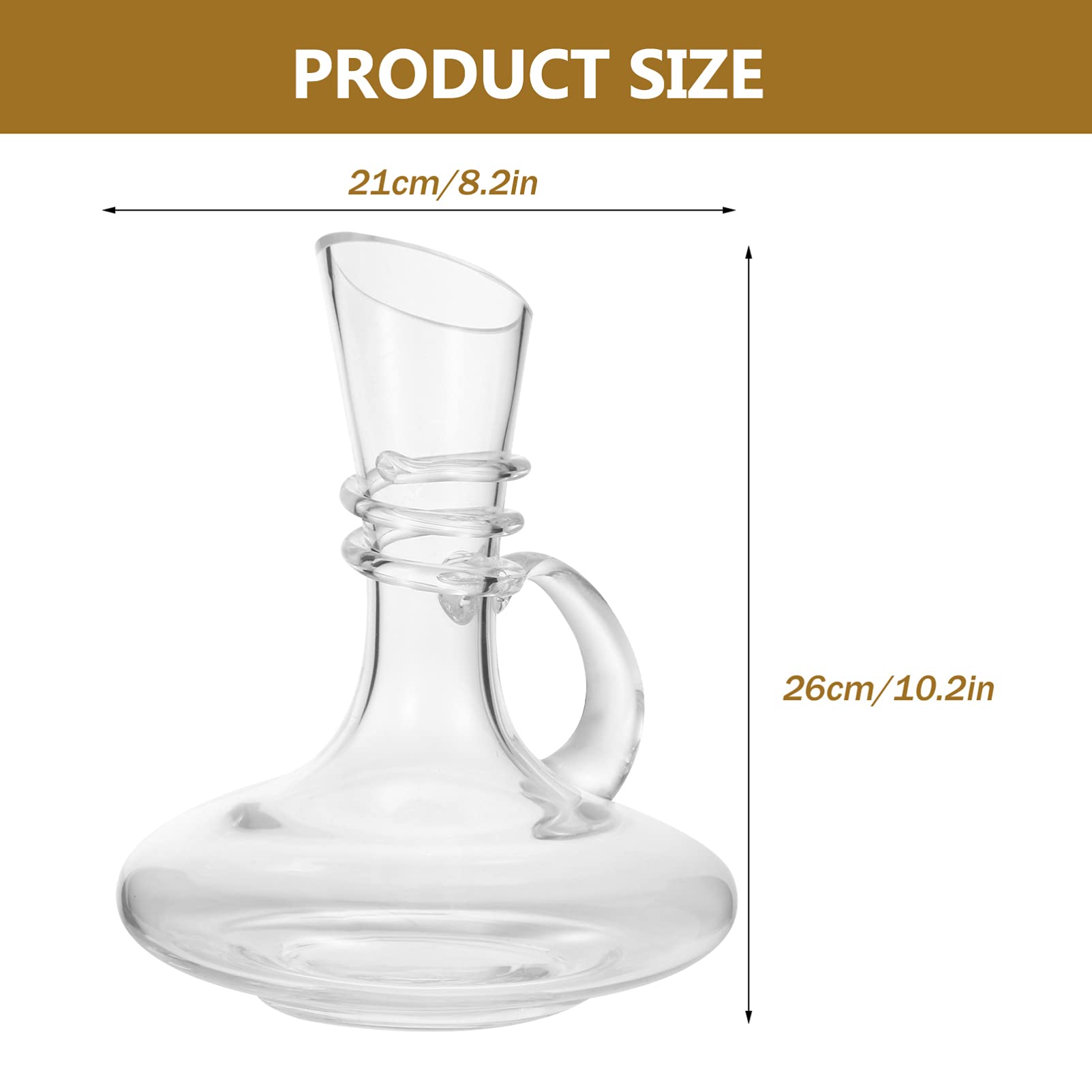 Hemoton 1-Piece Premium Wine Decanter with Aerator - Elegant Glass Carafe for Red Wine, Whiskey, Coffee, Tea & Cold Water - Perfect for Home Bar, Dinner Parties & Gift Giving