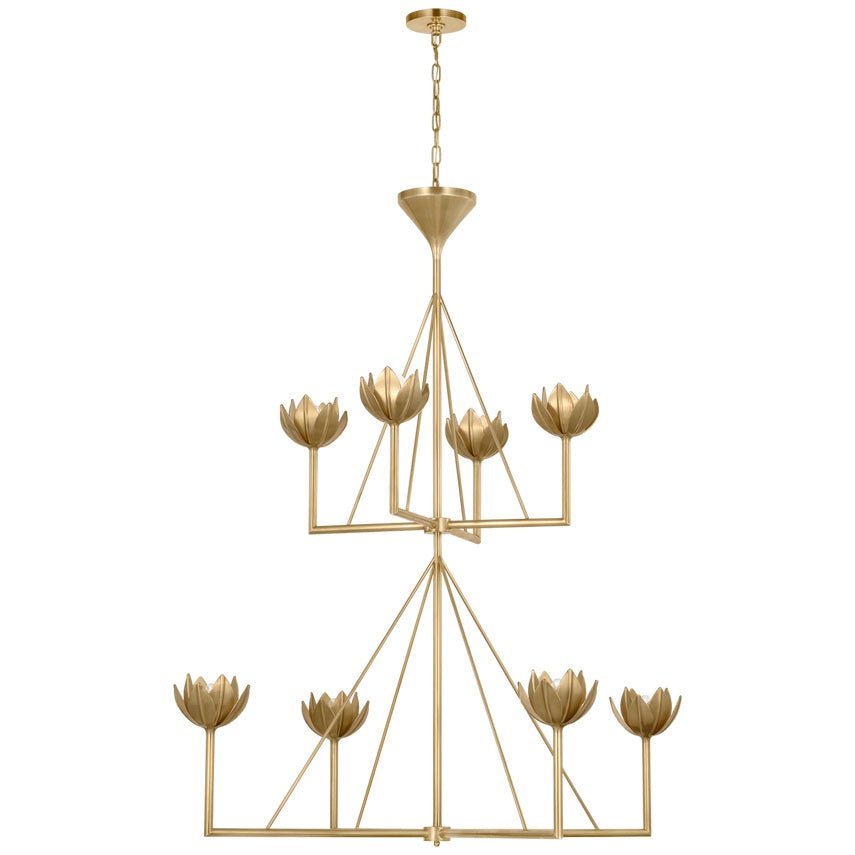 Alberto Lotus Bloom Chandelier - Elegant Floral Crystal Ceiling Light Fixture for Dining Room, Living Room & Bedroom | Modern Home Decor Lighting