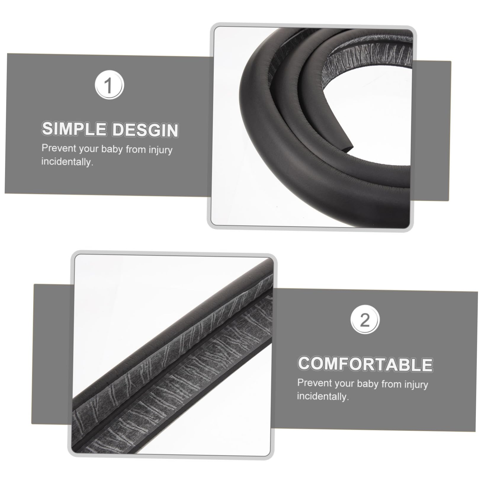 Ibasenice Simple Install Desk Edge Protectors - Baby Safety Corner Guards for Tables & Furniture (Set of 4) | Childproof Sharp Edge Covers for Home, Office & Nursery Safety