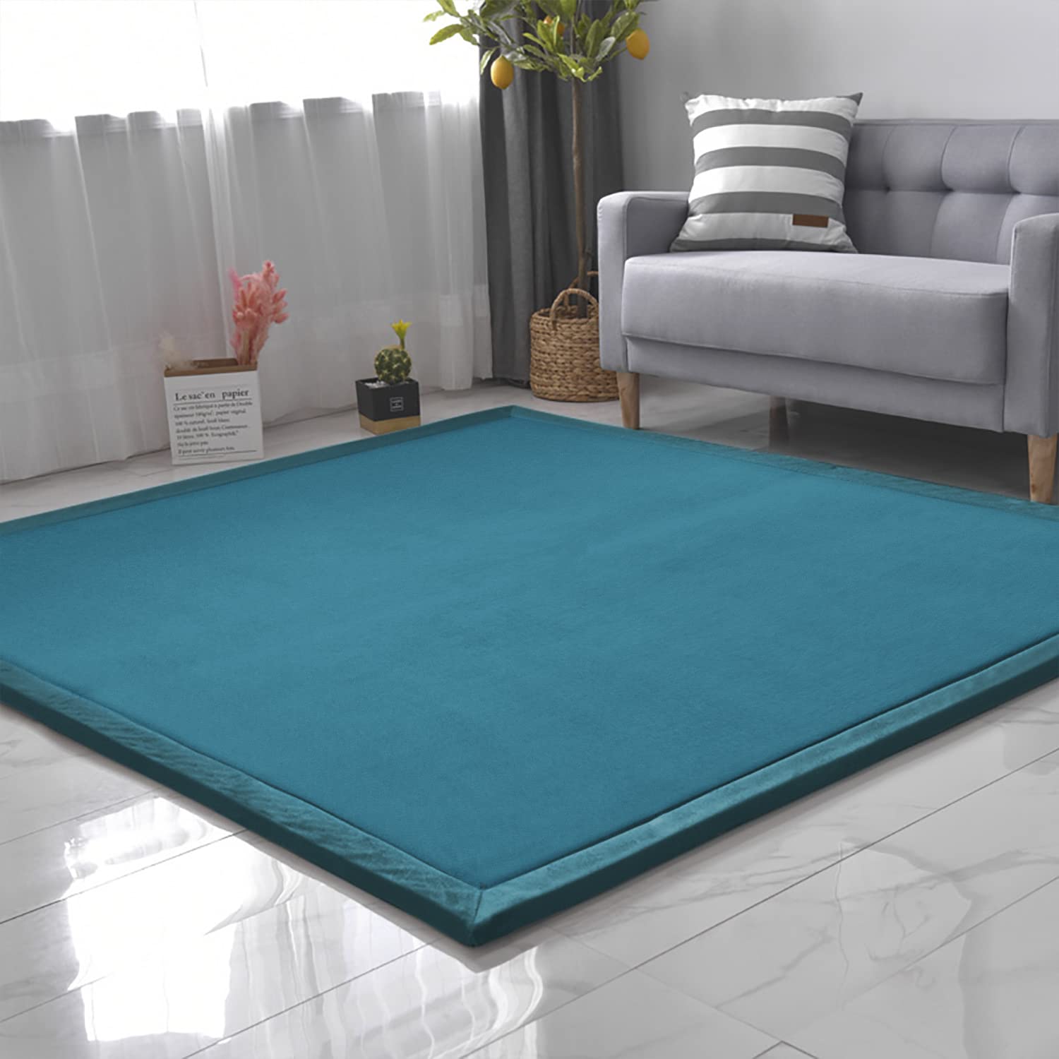 Premium Coral Velvet Play Mat for Toddlers - 6'8