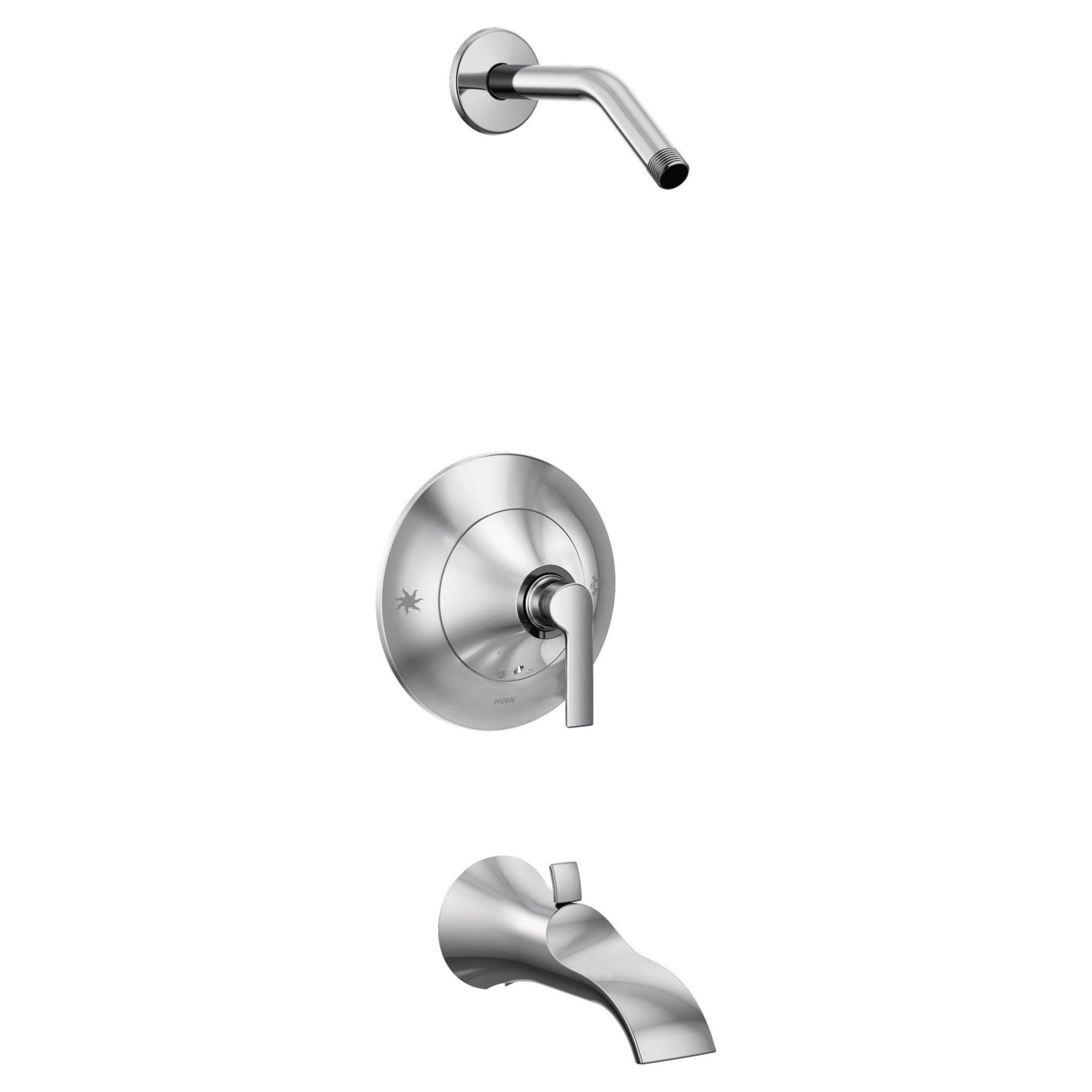 Moen Doux Chrome Tub and Shower Trim Package TS2203NH - No Shower Head & Rough-In Valve Included | Perfect for Bathroom Renovations & Modern Home Upgrades