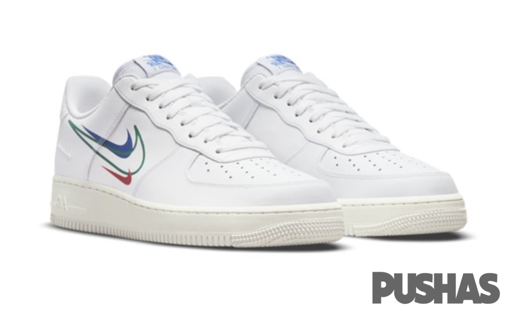 Nike Air Force 1 Low 'Multi Swoosh' Sneakers (2021) - Men's Basketball Shoes for Casual Wear & Street Style