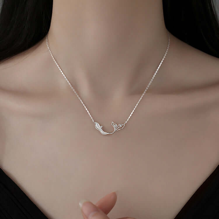 Love Dolphin Pendant Necklace - Sterling Silver Ocean Jewelry Gift for Women | Perfect for Beach Vacations, Birthday Presents & Marine Life Lovers