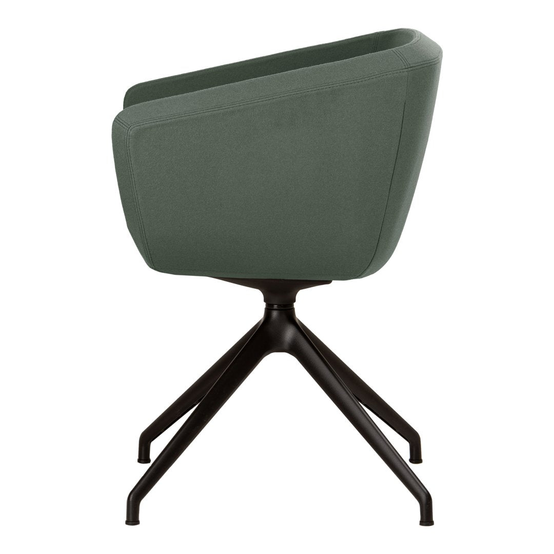Arca 5098 Small Armchair with Polished Aluminum Base - 4 Star Rated Compact Lounge Chair for Living Room, Bedroom or Office