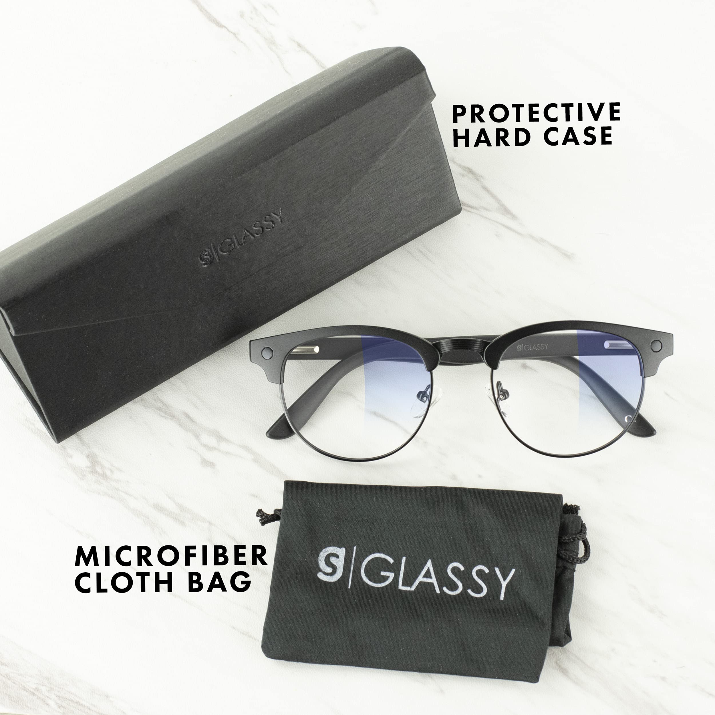 Morrison Blue Light Blocking Glasses for Gaming & Computer Use - Anti Eyestrain & Fatigue Relief - Matte Blackout & Clear Lens Options - Medium Size - Perfect for Work, Online Classes & Nighttime Screen Use