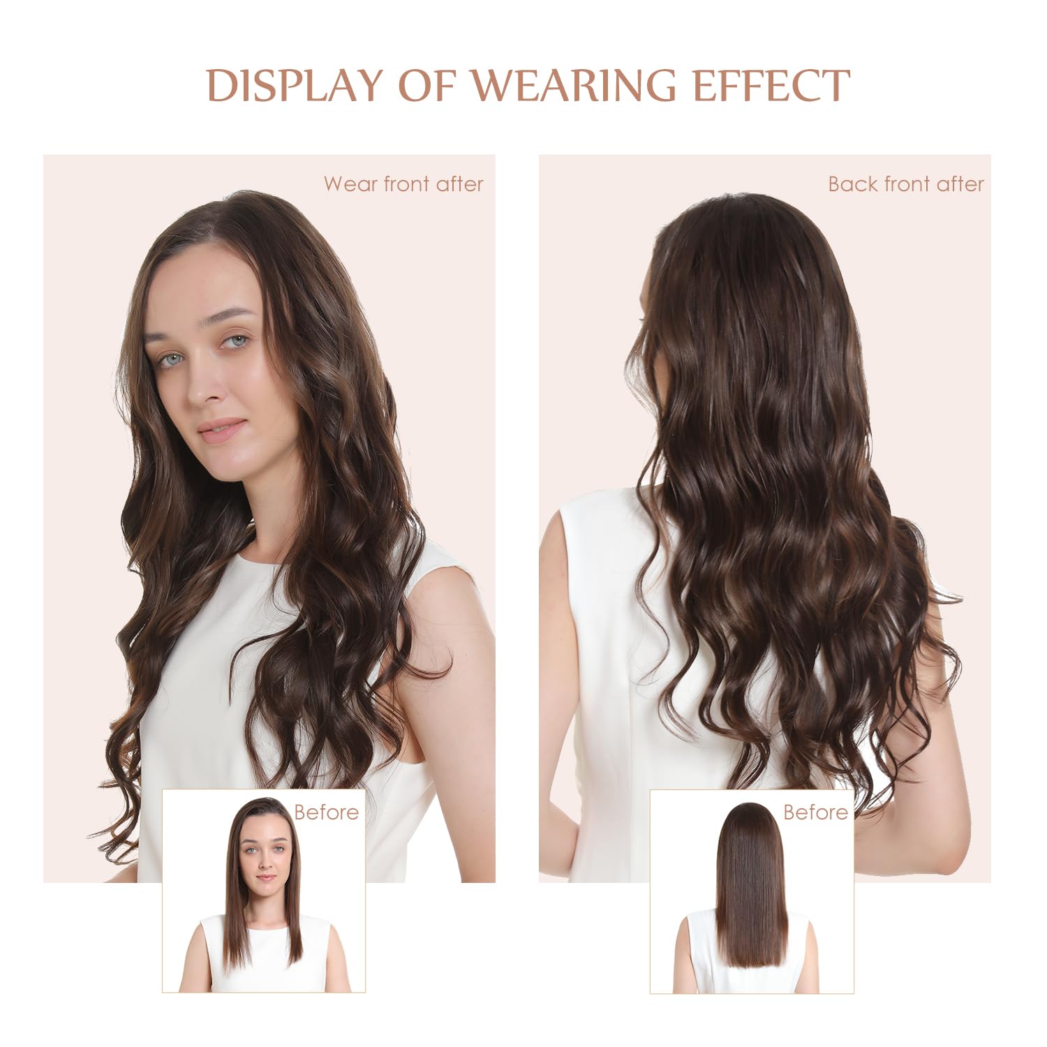 Sisily 24 Inch 180g 7pcs Clip in Human Hair Extensions - Real Remy Human Hair, Chocolate Brown to Caramel Blonde Ombre, Straight Double Weft Hair Extensions for Length & Volume - Perfect for Parties, Weddings & Daily Styling