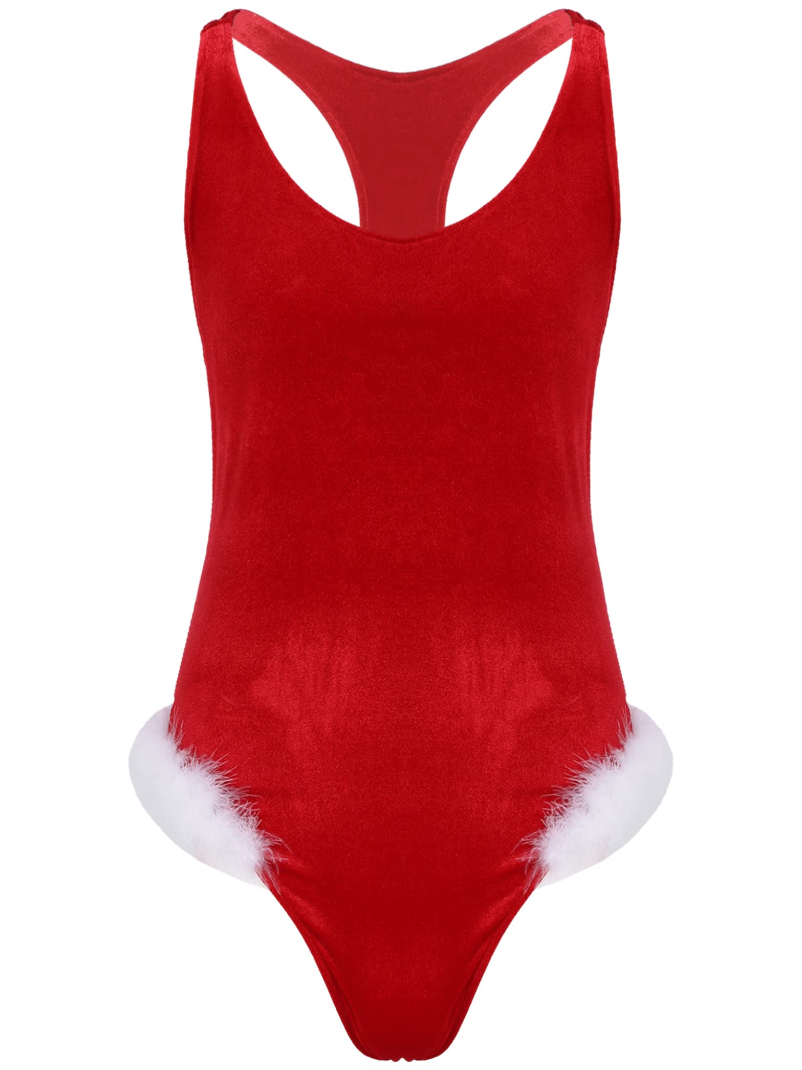 Men's Santa Claus Costume - Velvet Christmas Cosplay Outfit for Adults | Sexy Lingerie & Wrestling Bodysuit | Perfect for Holiday Parties, Cosplay Events & Festive Fun