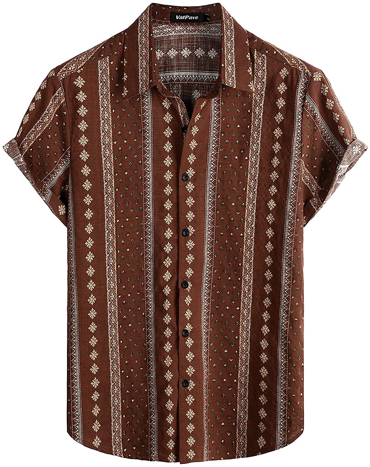 VATPAVE Men's Floral Hawaiian Shirts - Short Sleeve Button Down Beach Shirts for Summer Vacation, Luau Party & Tropical Getaway