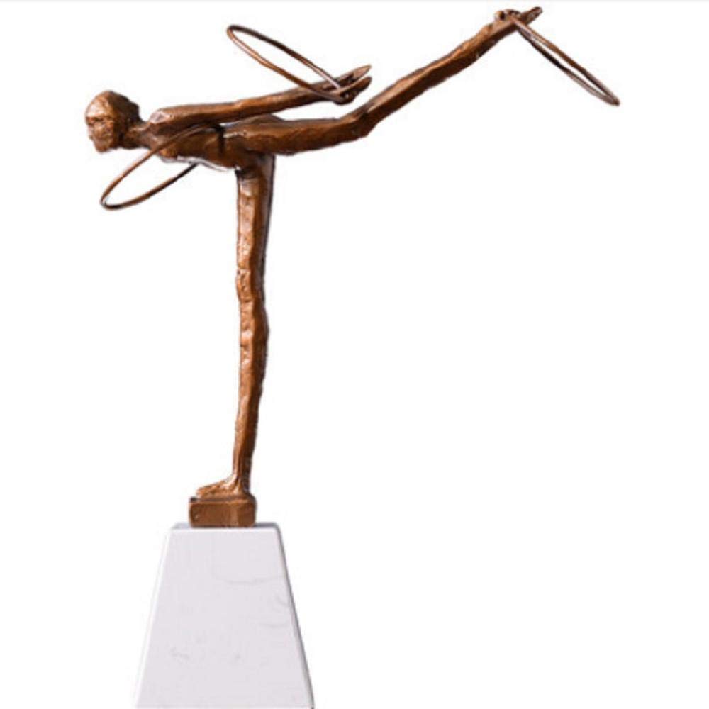Elegant Ballet Girl Iron Sculpture - Metal Gymnastics Art Figurine for Home Decor | Perfect for Living Room, Office & Dance Studio Decorations