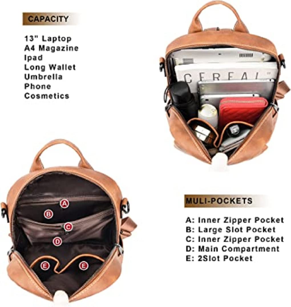 LAVISHOR Women's Fashion Backpack Purse - PU Leather Multipurpose Shoulder Bag & Handbag for Travel, College, Work | Vegan Leather Casual Backpack for Women & Girls | Perfect for Daily Use, Commuting, and Weekend Getaways