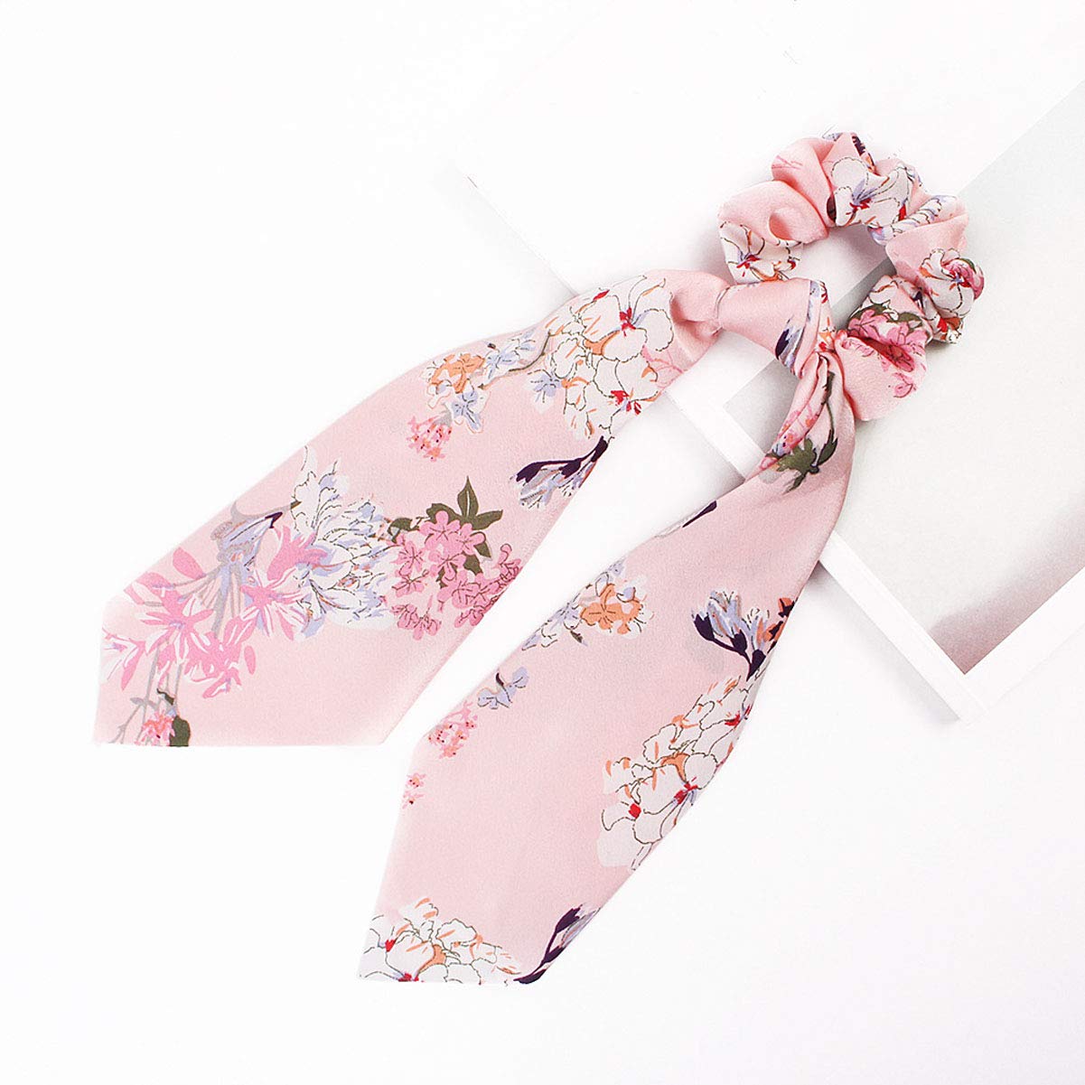 5-Pack Satin Silk Hair Scrunchies - Soft Elastic Ponytail Holders & Headbands for Women, 2-in-1 Hair Ties & Hair Scarves, Gentle No-Slip Hair Accessories for Workout, Office & Everyday Styling