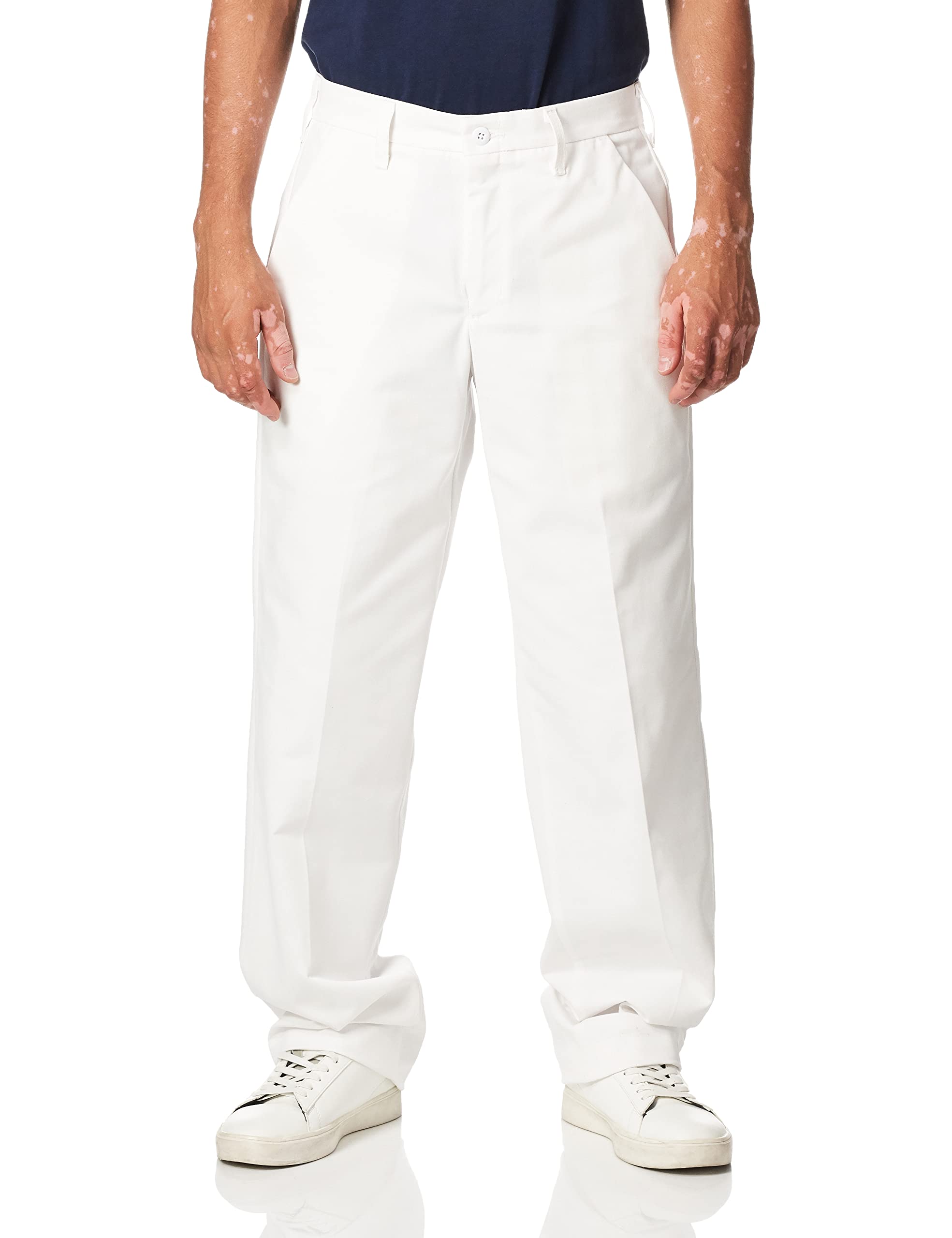 Red Kap Red E Prest Work Pants for Men - White (2836U PT10WH-28-36U) | Durable & Comfortable Workwear for Construction, Mechanics & Industrial Jobs