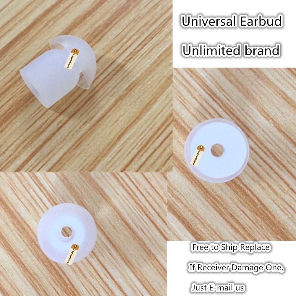 200Pcs White Silicone Rubber Replacement Mushroom Earbud Tips - Compatible with Motorola, Kenwood, ICOM, Yaesu, Baofeng Radios - Noise Isolation Ear Tips for Two-Way Radio Headsets, Surveillance Earpieces & Communication Devices - Perfect for Security, Construction & Outdoor Activities