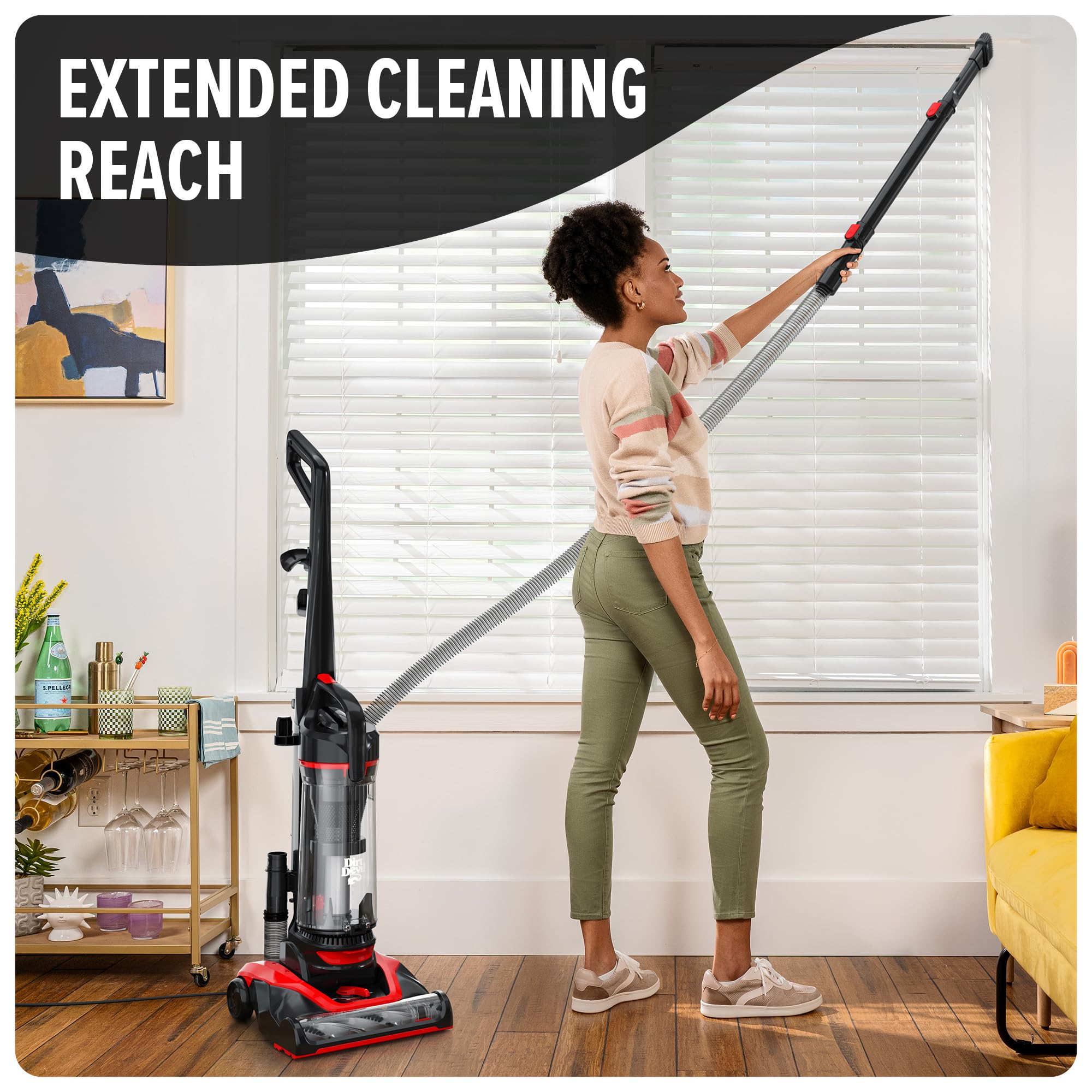 **Dirt Devil Multi-Surface Extended Reach+ Upright Bagless Vacuum Cleaner for Carpet & Hard Floors - Powerful, Lightweight, Corded Home Vacuum - Ideal for Pet Hair, Stairs & Tight Spaces**
