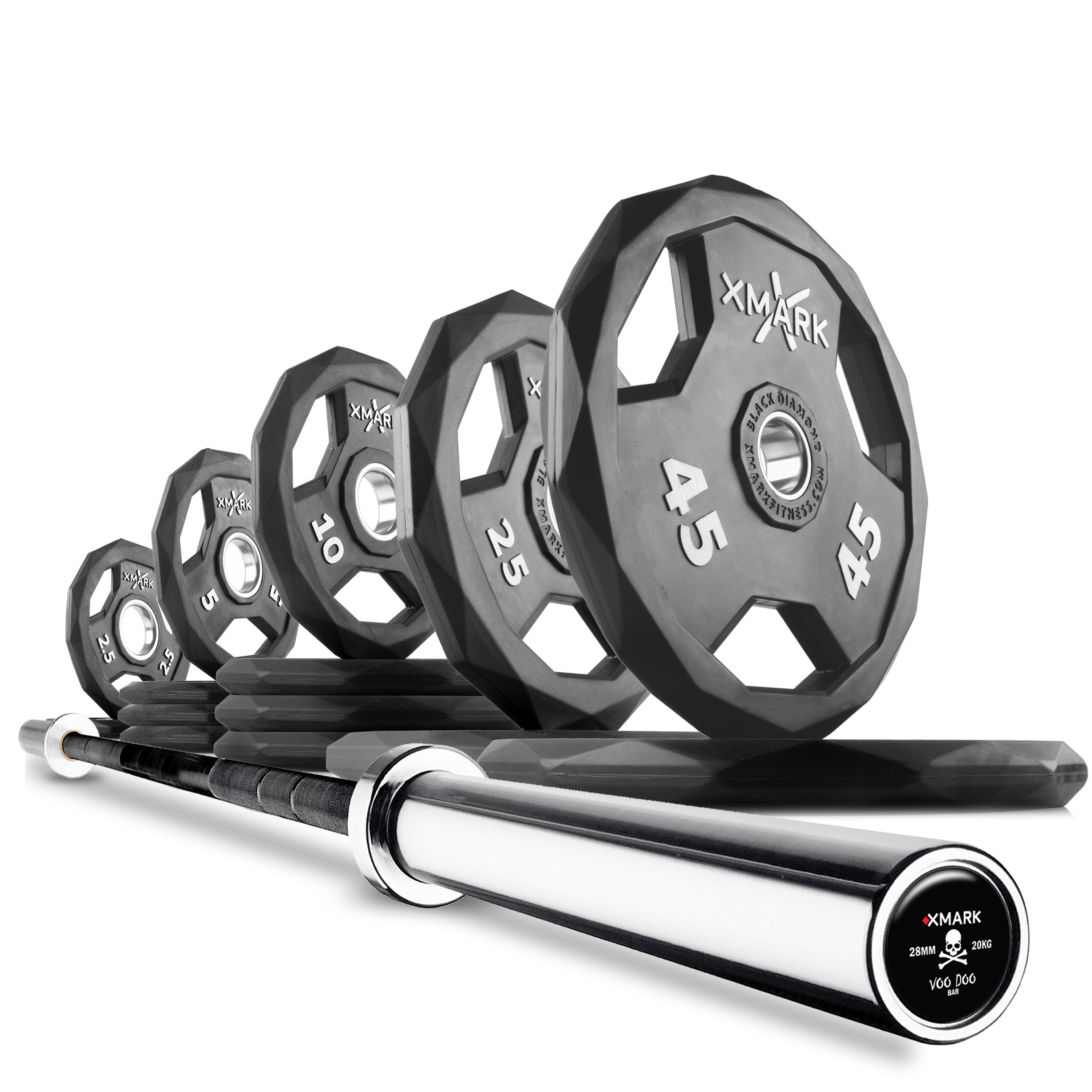 Black Diamond Olympic Weight Plates & Barbell Sets - Premium Strength Training Equipment for Home & Gym Workouts