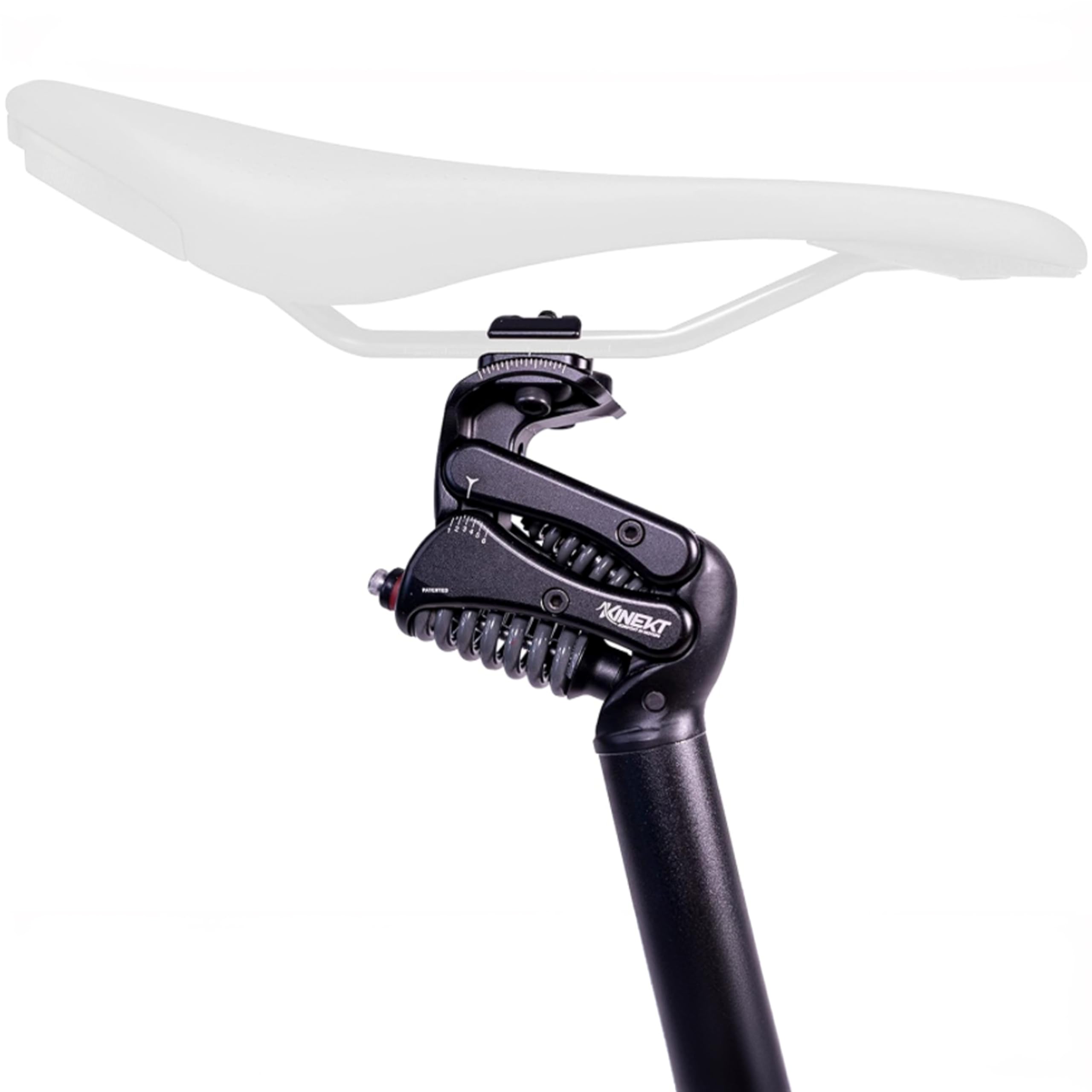 KINEKT Bike Suspension Seatpost - Lightweight Aluminum Alloy Shock Absorbing Seat Post for Road, Gravel & Electric Bikes - Adjustable for Rider Weight 80-320 lbs - Perfect for Commuting, Mountain Biking & Long-Distance Cycling