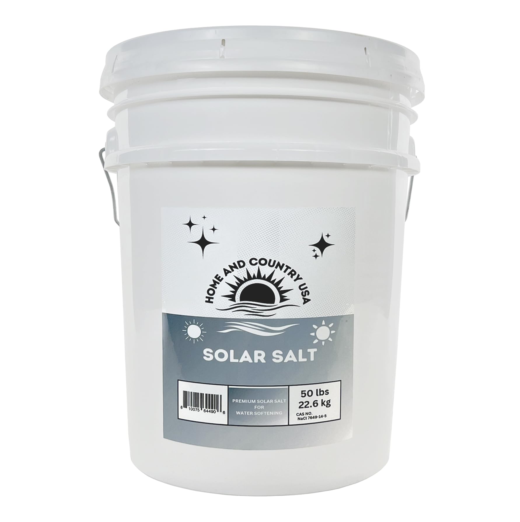Solar Salt Crystals - 50 lb Pail for Water Softeners | Pool & Home Use