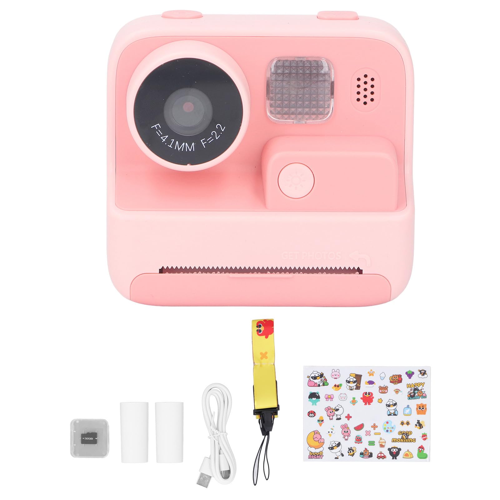 Shanrya Print Camera - 48MP Kids Digital Camera with Front & Back Dual Lens, 1400mAh Battery, Fill Light & 32GB Memory Card - Perfect for Outdoor Adventures, Birthday Gifts & Family Travel Photography