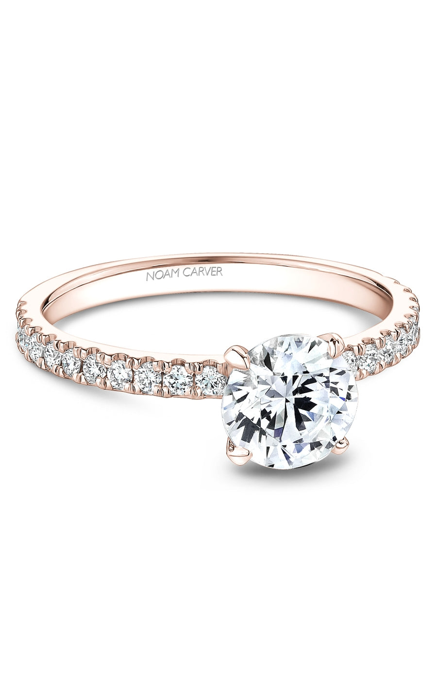 Noam Carver B501 01RA Bridal Engagement Ring - 14K White Gold Diamond Wedding Band for Women, Perfect for Proposals, Anniversaries & Special Occasions
