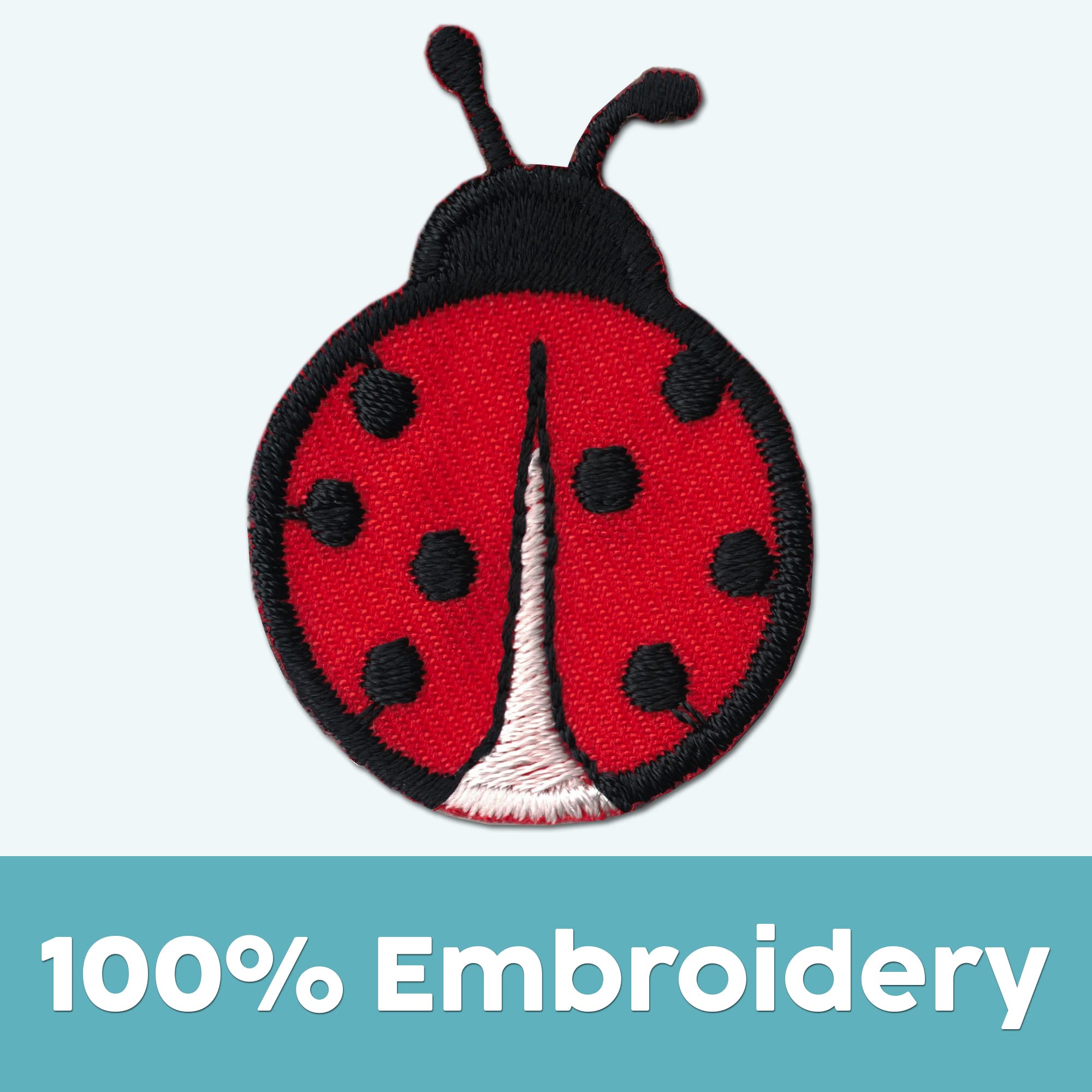 Ladybug Iron On Patches (5-Pack) - Cute Lady Bug Appliques for DIY Clothes, Backpacks & Denim Jackets - Perfect for Kids Crafts & Fashion Upcycling