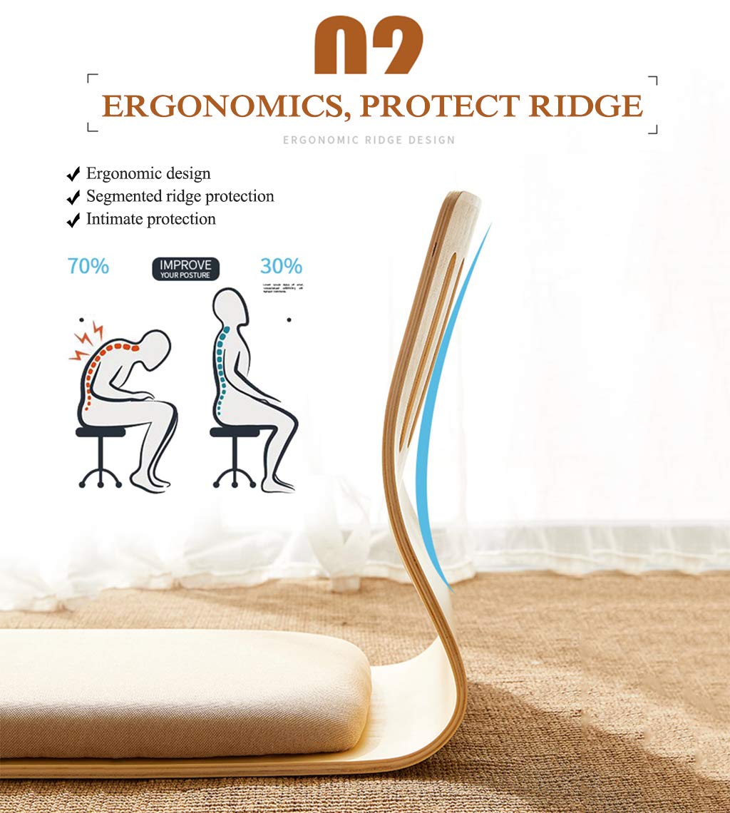 Comfortable Tatami Floor Chair - Japanese & Korean Style Backrest Legless Chair for Dorm, Bedroom & Bay Window | Perfect for Relaxing, Reading & Small Space Living