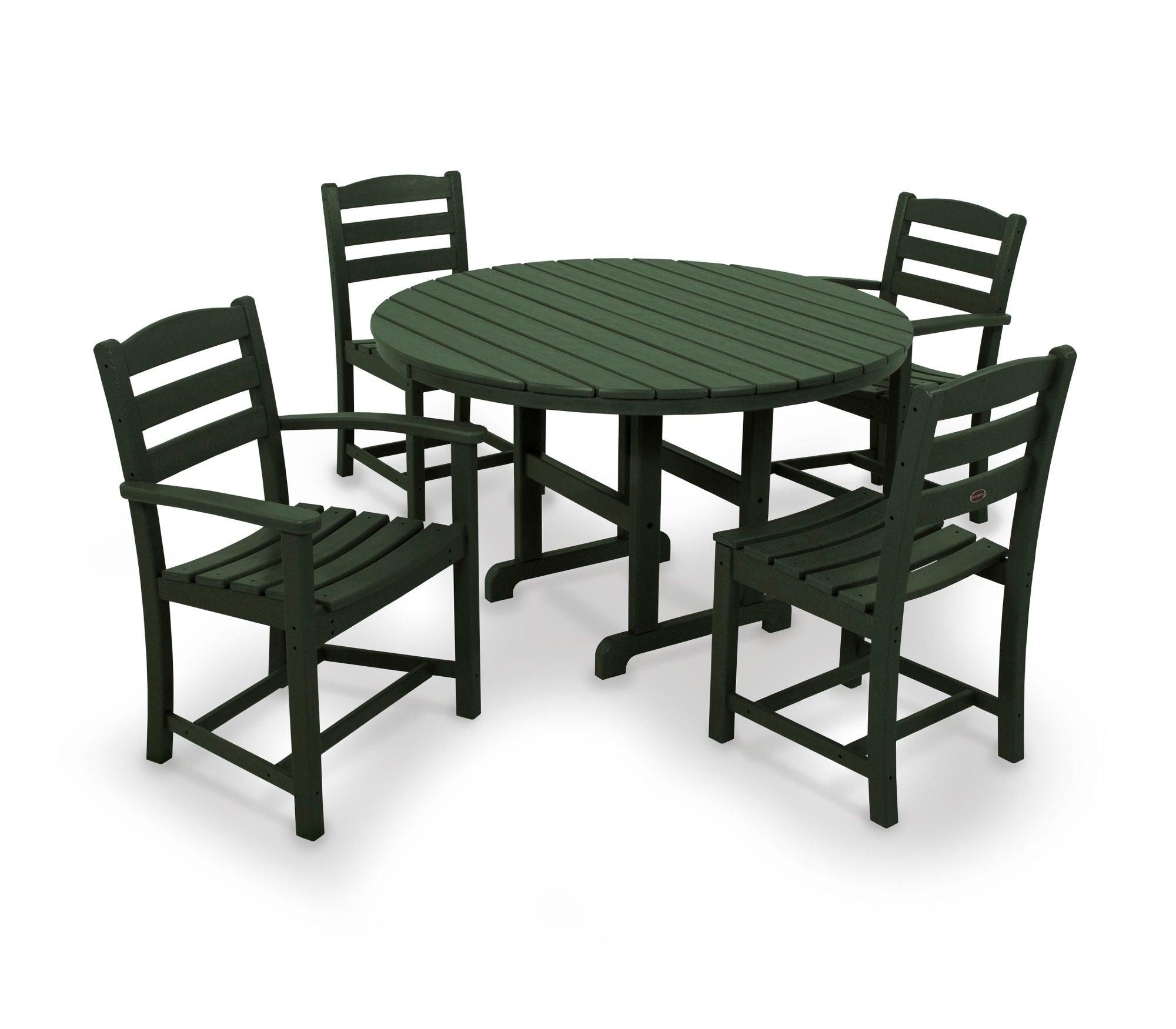 POLYWOOD La Casa Café 5-Piece Outdoor Dining Set - Patio Furniture for Backyard, Garden & Poolside - Weather-Resistant Wicker & Aluminum Frame