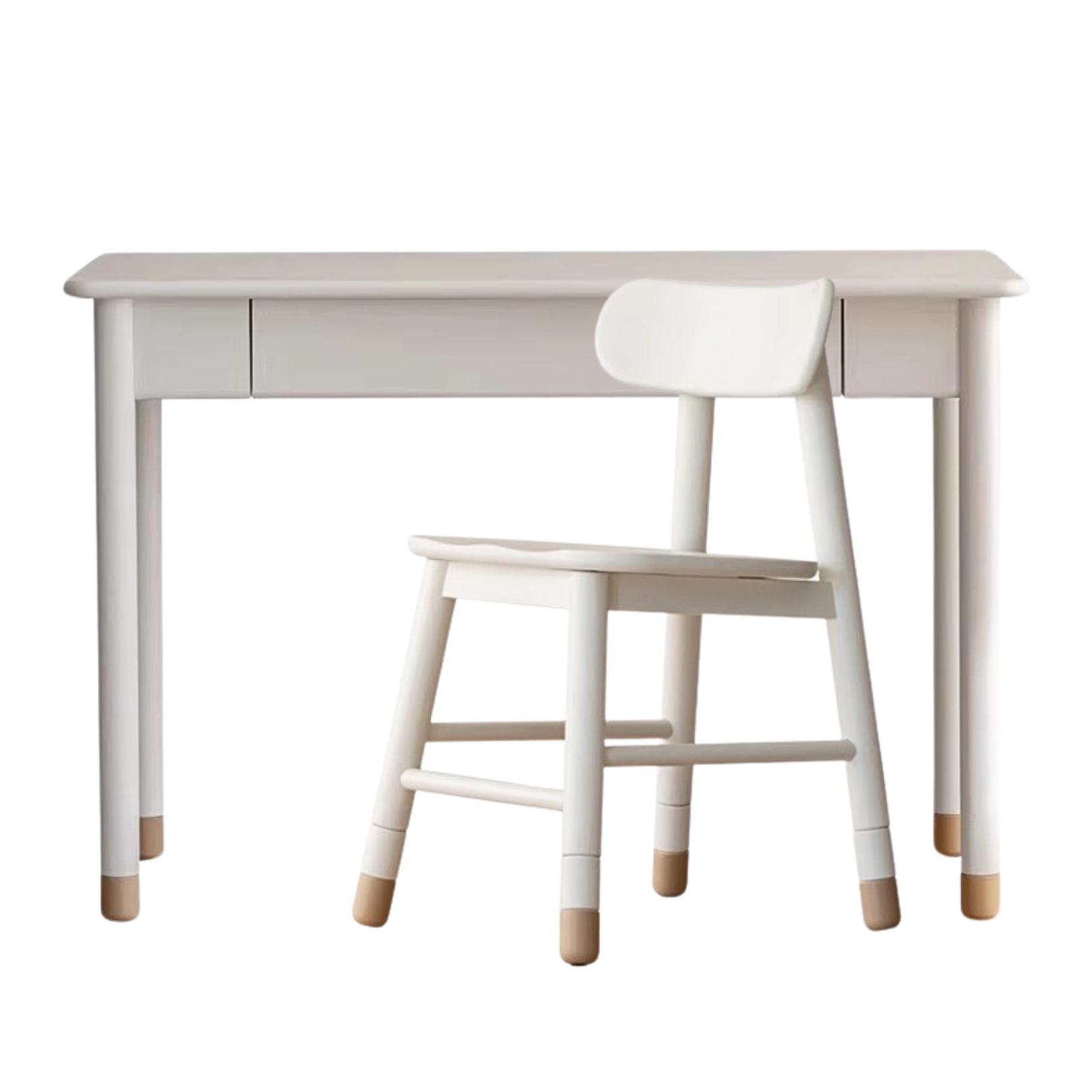 Solid Poplar Wood Kids Height-Adjustable Learning Desk with Cream Drawer - Perfect for Homeschooling, Online Classes & Study Room Organization