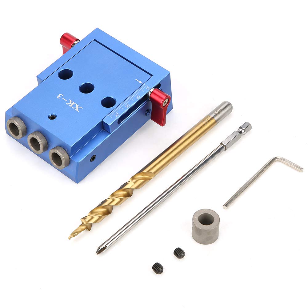Premium Pocket Hole Jig Kit - Woodworking Oblique Drill Guide Set with Positioner & Locator Tool for Joining Wood Boards | Perfect for DIY Furniture, Cabinets & Woodworking Projects