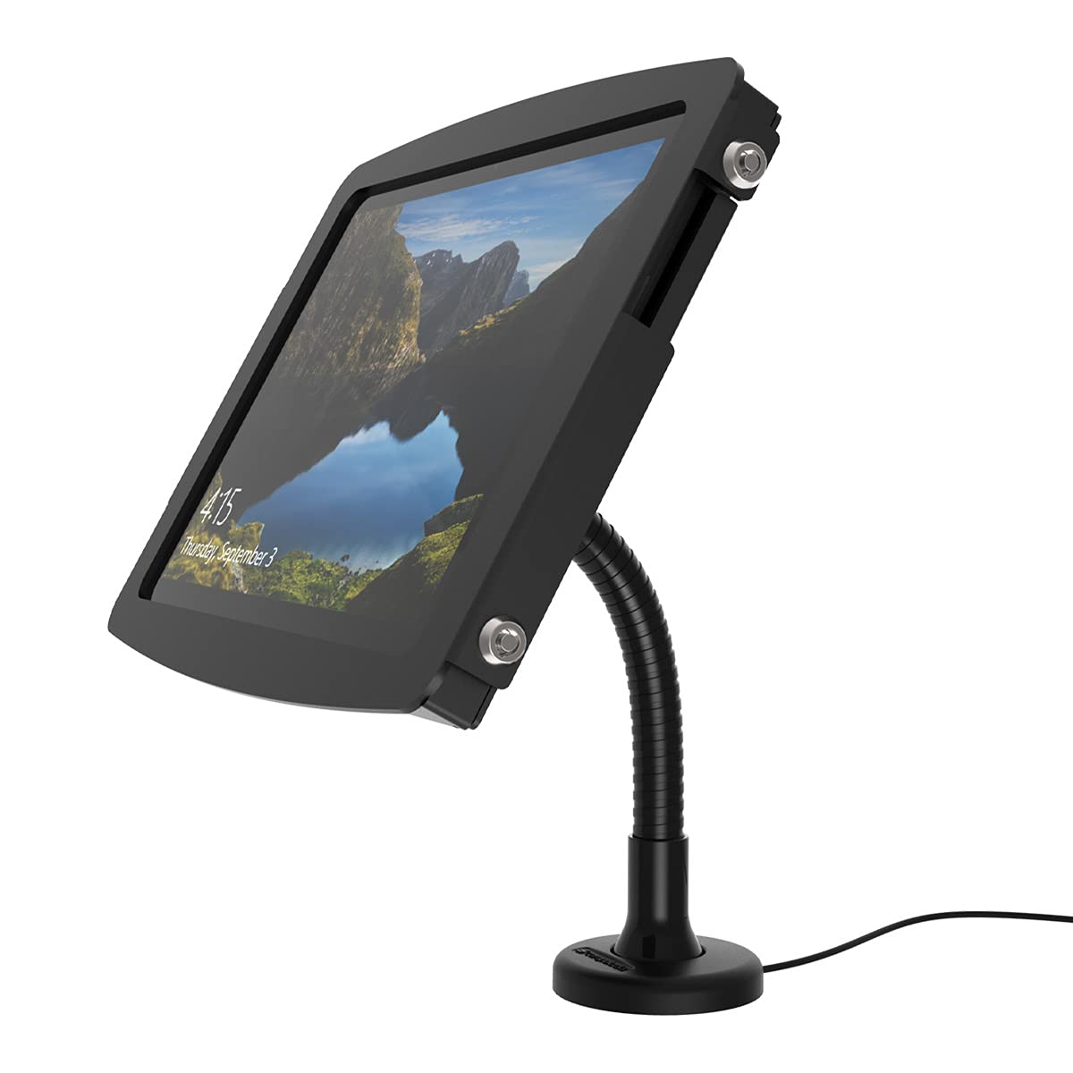 Maclocks 159B540GEB Secure Space Enclosure Stand Kiosk with Flex Arm for Microsoft Surface Pro/Pro 3/Pro 4 (Black) - Durable Tablet Display Stand for Retail Stores, Hospitals & Public Spaces