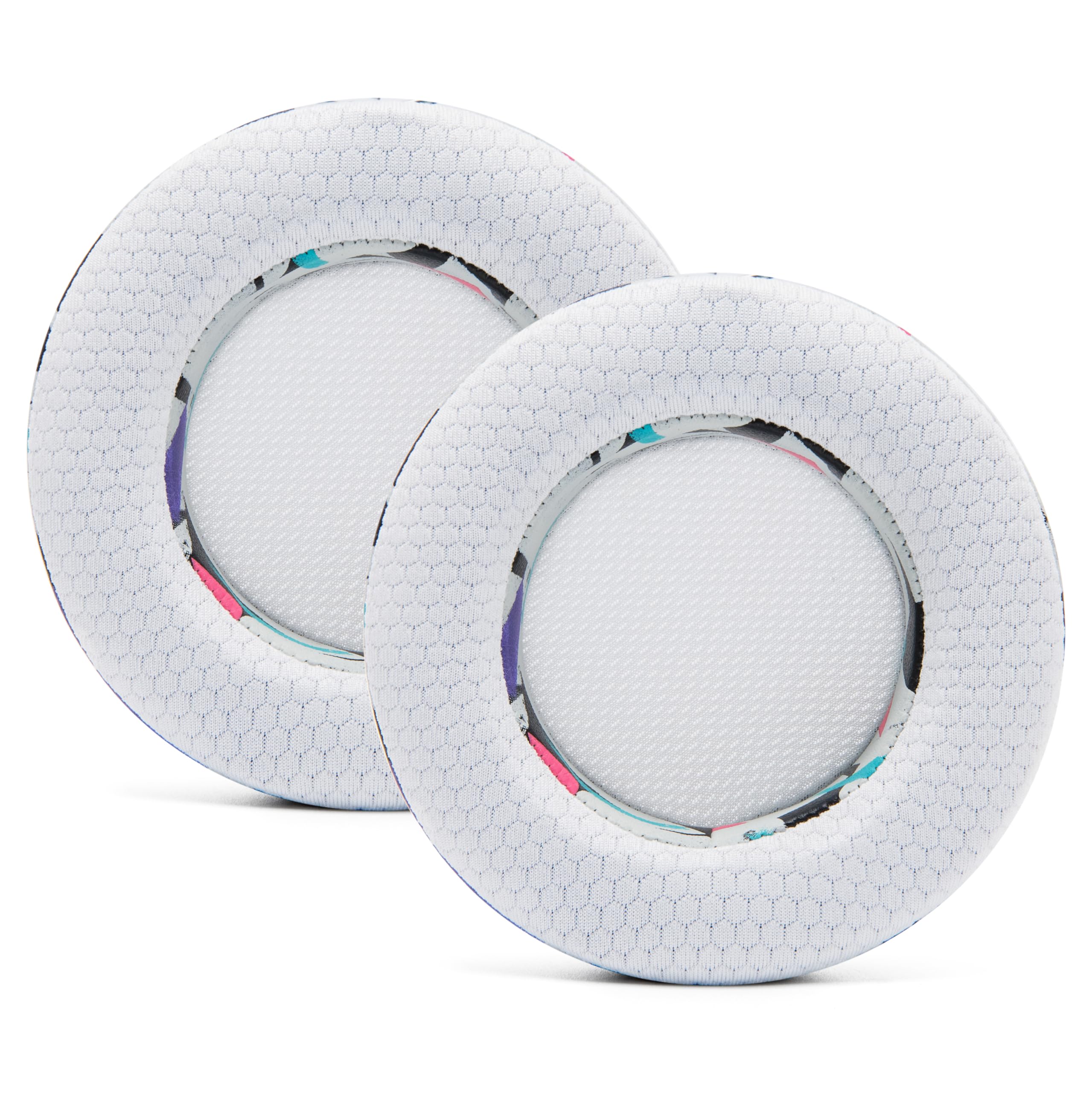 Premium Cooling Gel Earpads for Corsair Virtuoso Gaming Headset - Hybrid Fabric Replacement Cushions with Enhanced Durability, Noise Isolation & Comfort (White) - Perfect for Long Gaming Sessions, Streaming & Office Work