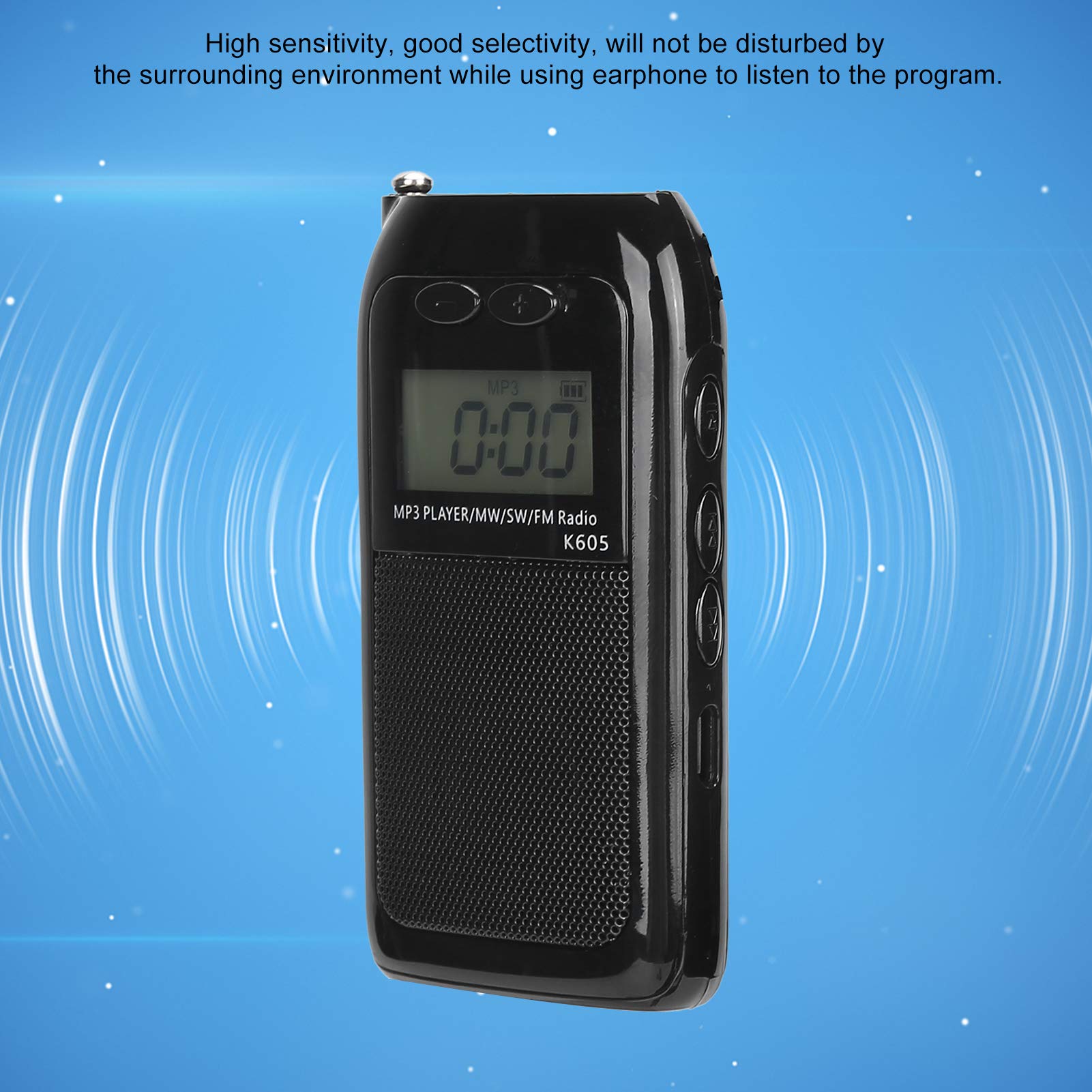 Portable Pocket Radio - Digital FM/SW/MW Receiver with LCD Display & Earphone Jack | Mini MP3 Player for Walking, Jogging, Exercising | Perfect for Outdoor Activities, Travel, and Emergency Situations
