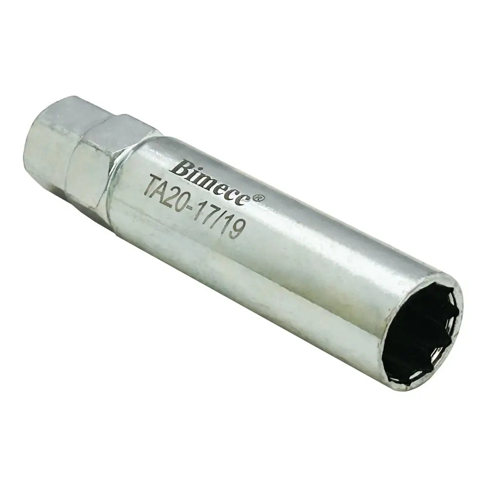 Bimecc 10 Spline Small Car Lug Nut Key - 17mm/19mm Hex Drive Socket Tool (79240) - Perfect for Wheel Lock Removal & Automotive Maintenance