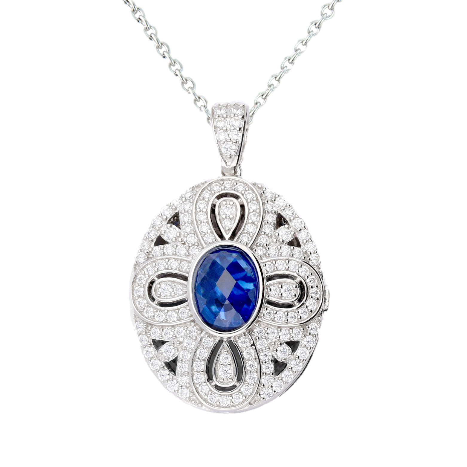 Lola Locket Silver Seraphina Oval Locket Necklace - Perfect for Valentine's Gifts, Anniversary Presents & Keepsake Jewelry